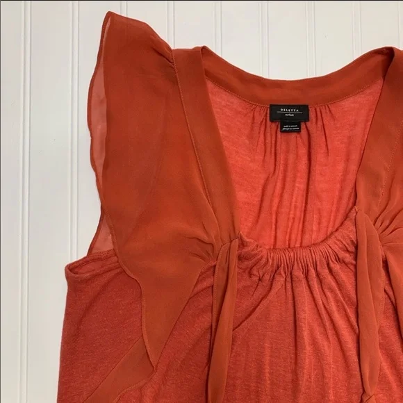 Anthropologie—Deletta—Dark Orange Top - Picture 3 of 16